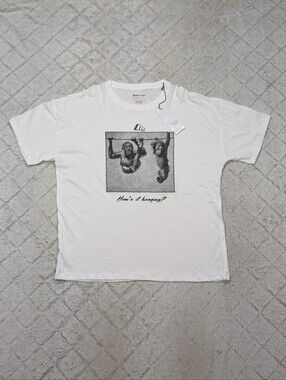Martine Rose Shirt Mens XL White Hows It Hanging Monkey Graphic Tee Oversized
